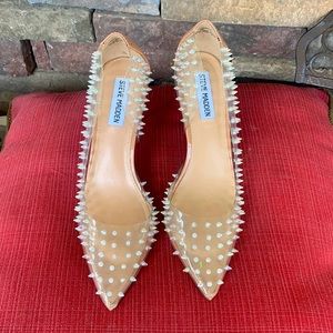 Steve Madden clear spike heels